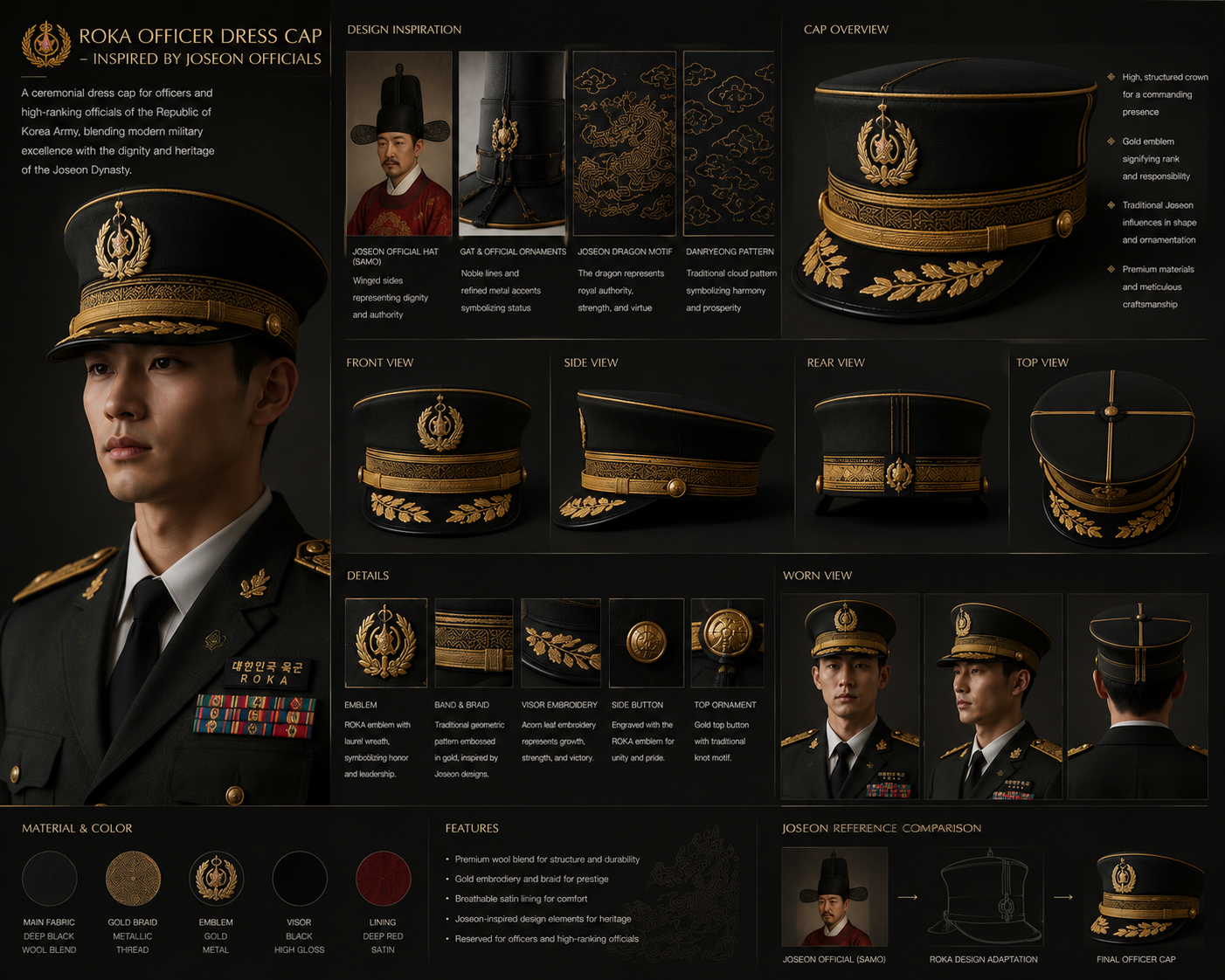 Officer ceremonial headwear concept board